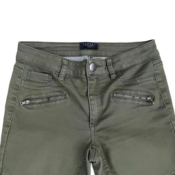 Tinsel Olive Green Skinny Pockets Women’s Cotton Blend  Jeans SZ 27 #1012 - Picture 2 of 13